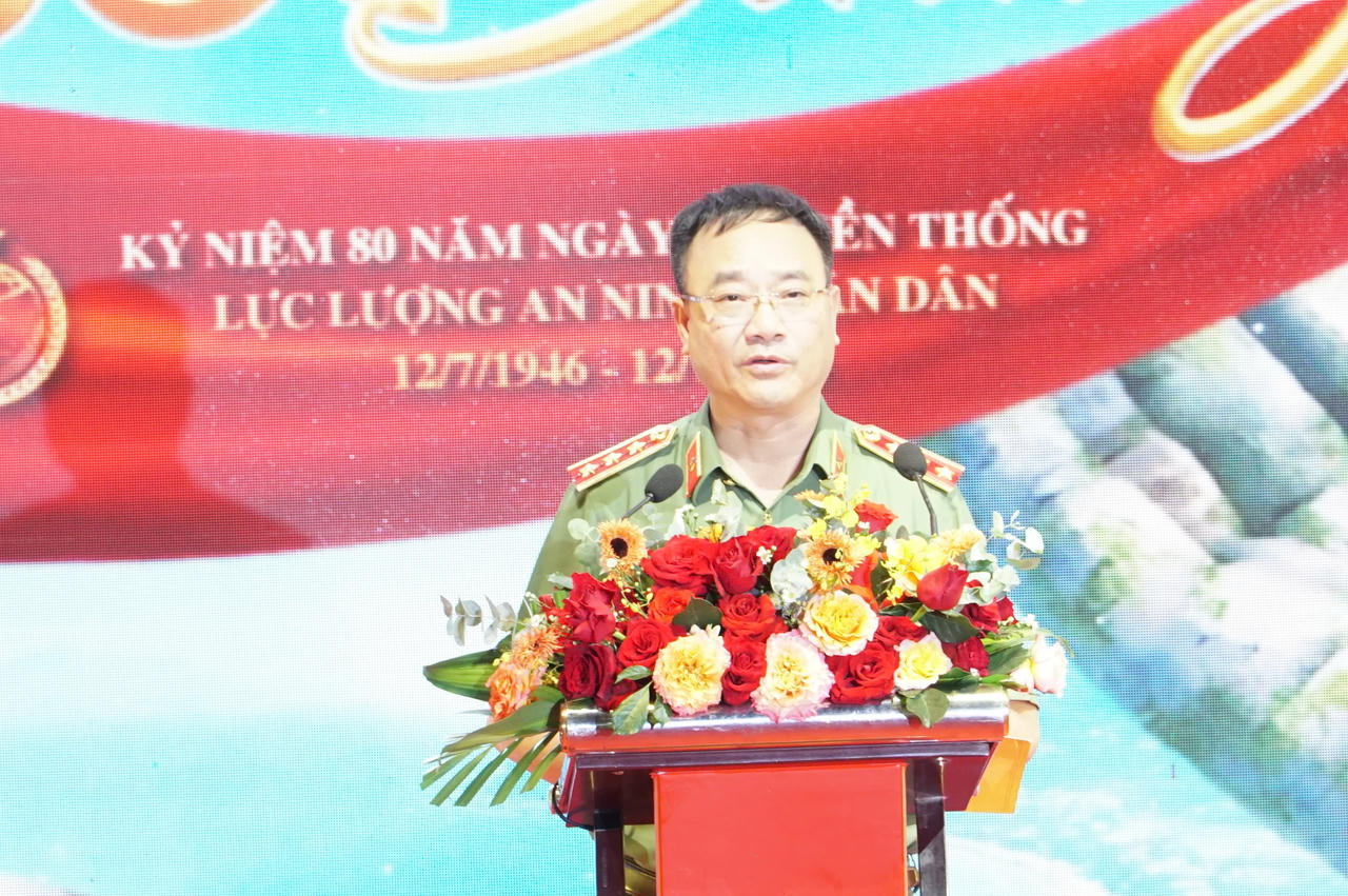 Thượng tướng Phạm Thế Tùng, Thứ trưởng Bộ Công an phát biểu tại Lễ khai mạc.&nbsp;
