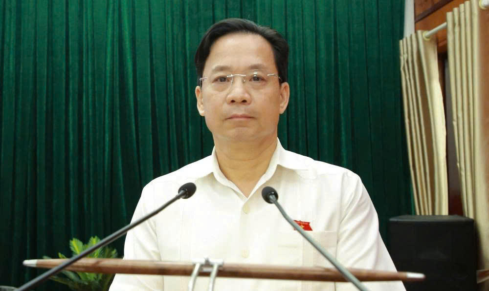 Ông Hoàng Văn Nghiệm, Bí thư Tỉnh ủy Sơn La phát biểu tại Hội nghị.