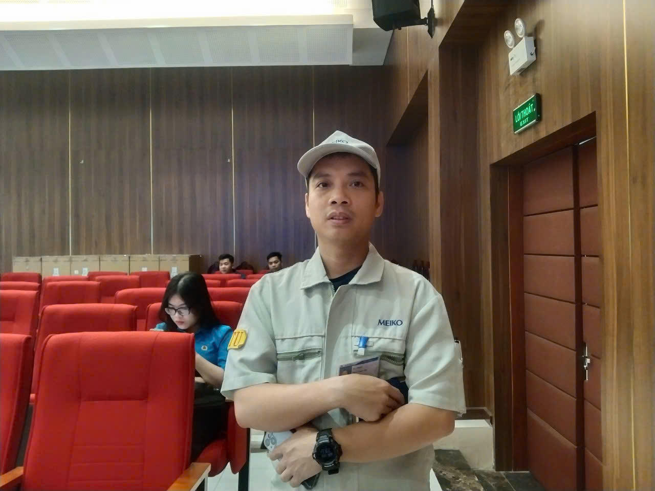 Ông Phan Thanh Hải, Trưởng phòng Văn phòng Tổng Giám đốc - Phòng Quản lý rủi ro, Ủy viên Ban Thường vụ Công đoàn Các khu công nghệ cao và Khu công nghiệp thành phố Hà Nội, Chủ tịch Công đoàn Công ty TNHH Điện tử Meiko Việt Nam