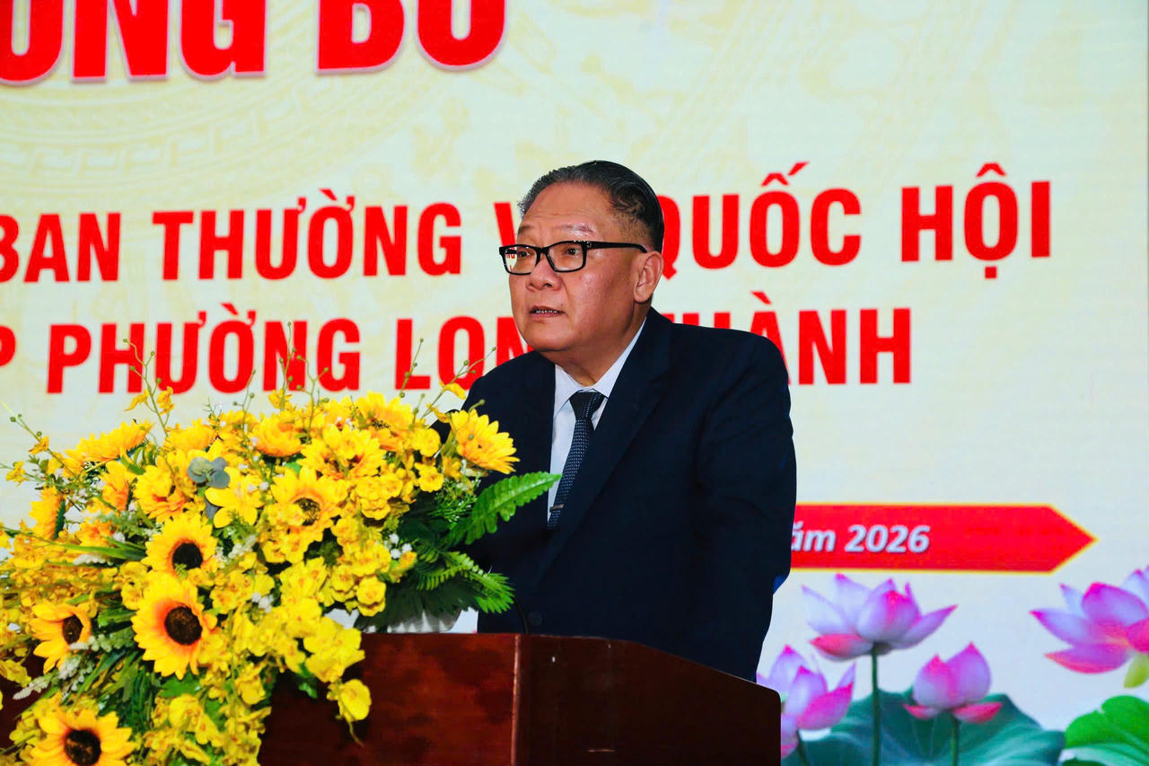 Ông&nbsp;Nguyễn Kim Long, Phó Chủ tịch UBND tỉnh Đồng Nai&nbsp;biểu tại Lễ công bố thành lập phường Long Thành.