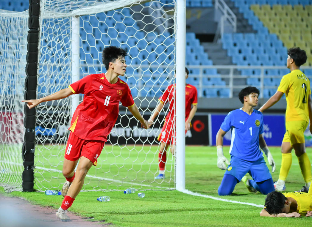 U17 Việt Nam vừa thắng U17 Malaysia trong trận chung kết giải Đông Nam Á 2026. (Ảnh VFF)
