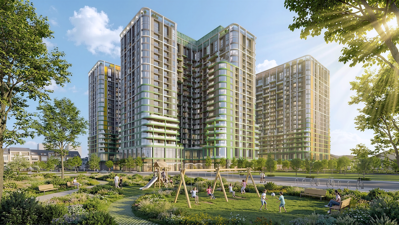 Tổ hợp FourS Tower - tâm điểm an cư mới tại trung tâm Nam Đà Nẵng, với sản phẩm căn hộ sân vườn FourS Jardin đón đầu xu hướng sống xanh. Ảnh: Sun Property.