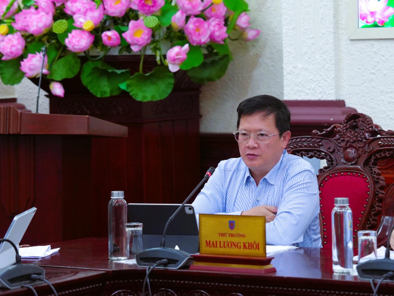 Thứ trưởng Mai Lương Khôi phát biểu