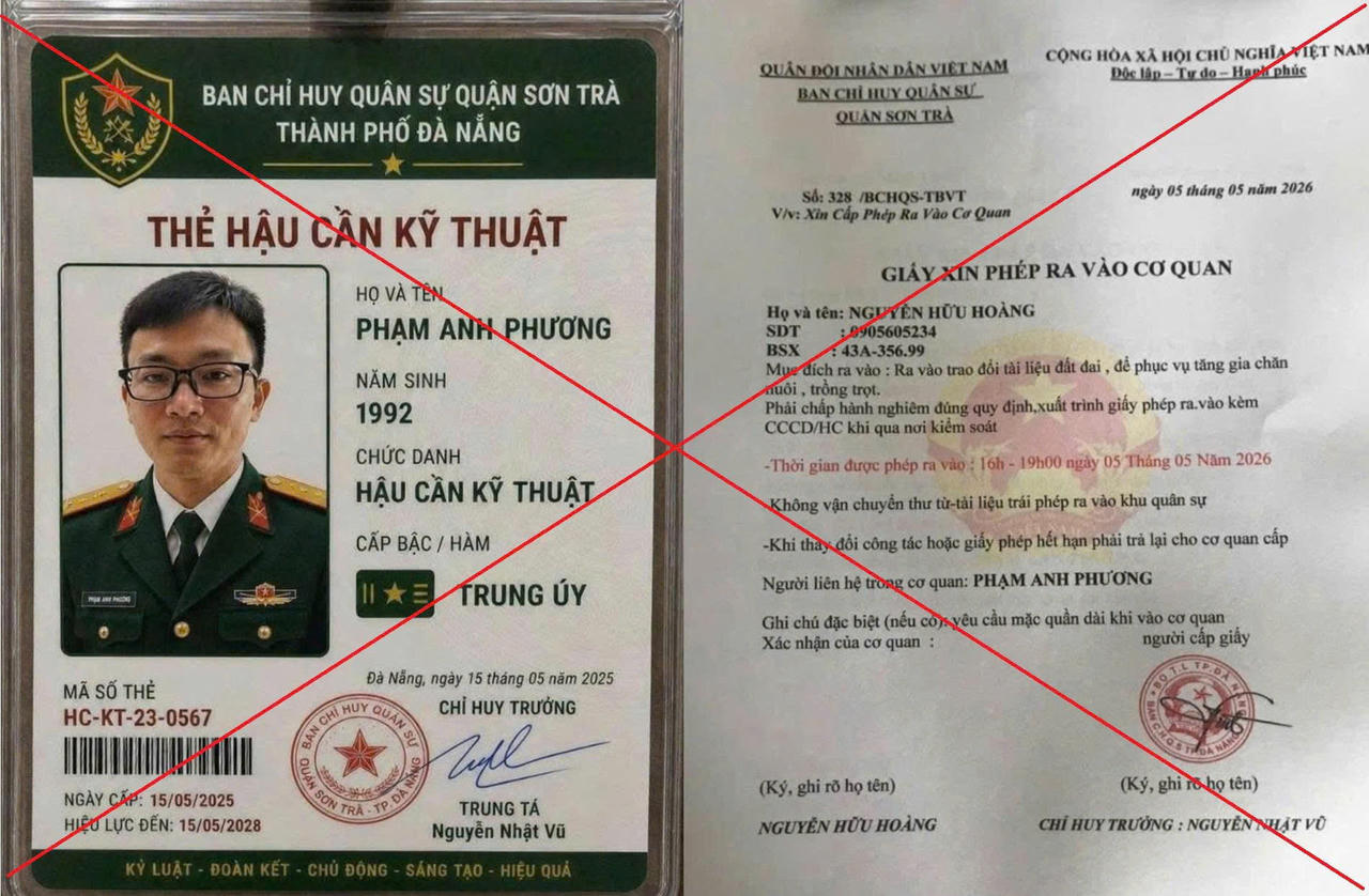 Cảnh báo đối tượng dùng thẻ ngành và giấy tờ quân đội giả mạo để đi lừa đảo