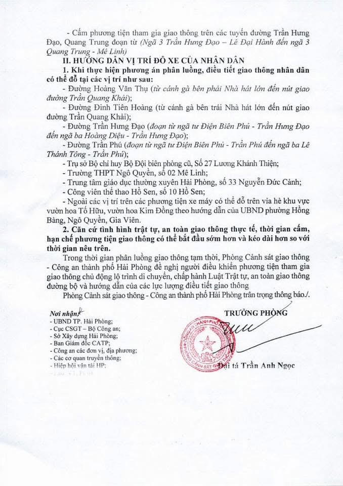 Hải Phòng phân luồng giao thông phục vụ Lễ hội Hoa Phượng Đỏ 2026