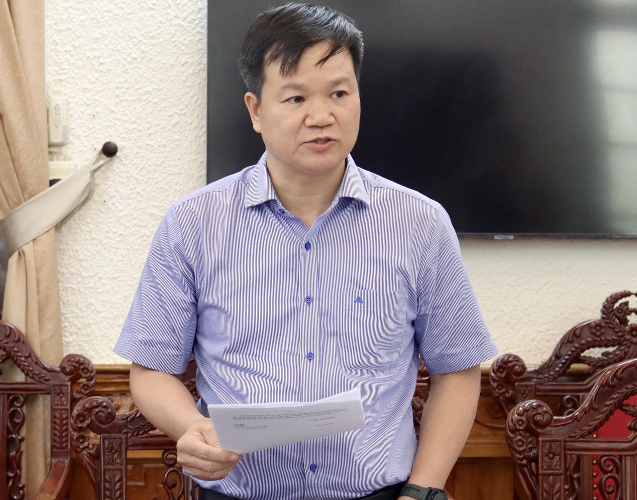 Phó Cục trưởng Cục ĐKGDBĐ&BTNN Nguyễn Ngọc Vũ phát biểu tại cuộc họp.