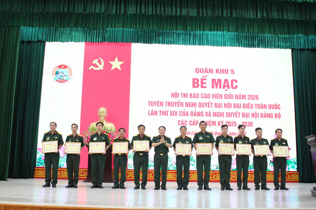 Hội thi Báo cáo viên giỏi năm 2026 của Quân khu 5 thành công tốt đẹp