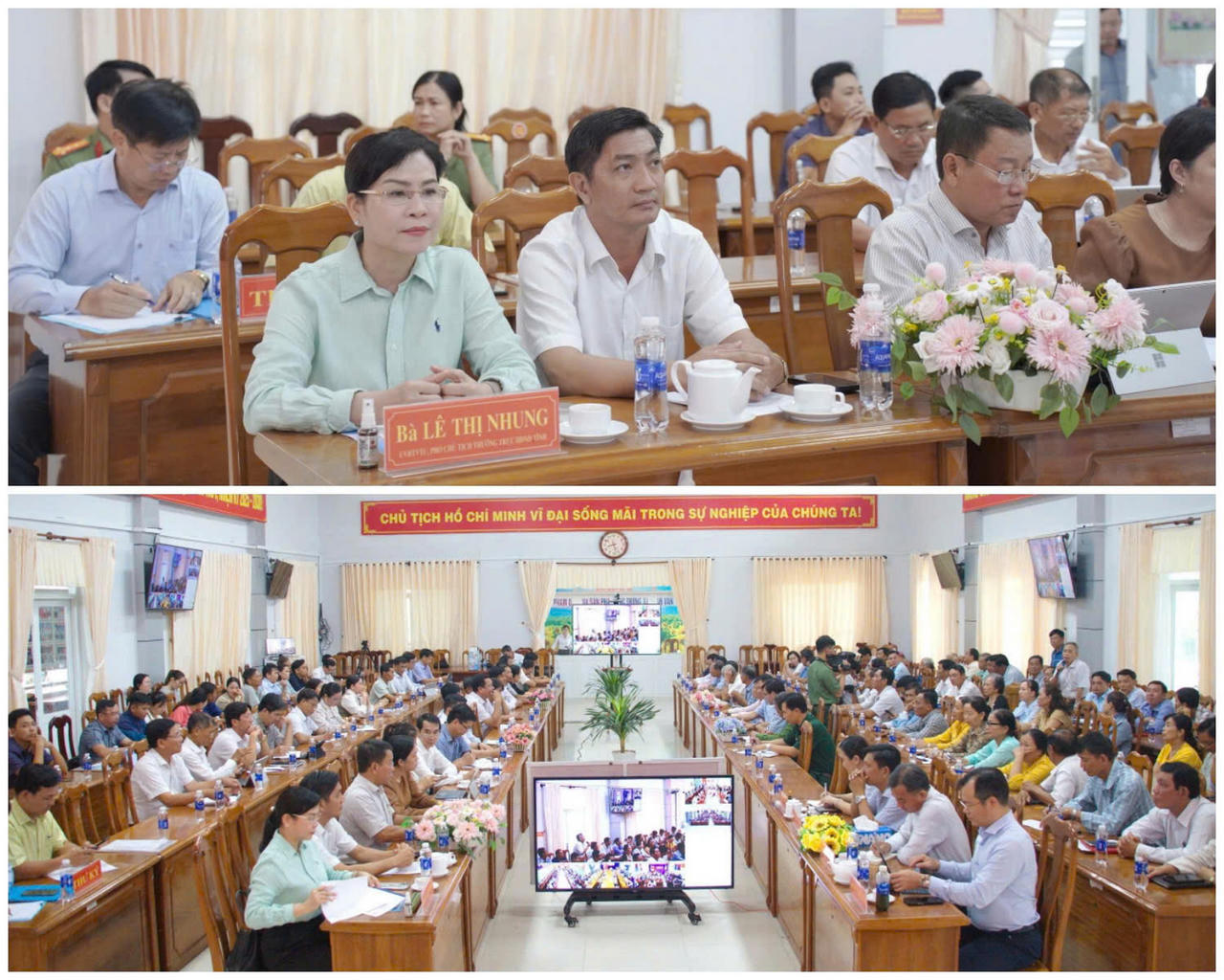Đại biểu, cử tri dự Hội nghị tiếp xúc cử tri sau Kỳ họp thứ Nhất, Quốc hội khóa XVI tại xã Trần Văn Thời.