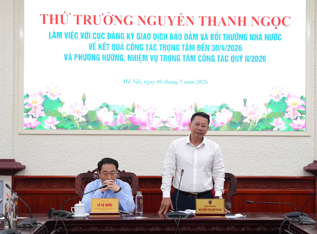 Thứ trưởng Nguyễn Thanh Ngọc phát biểu tại buổi làm việc