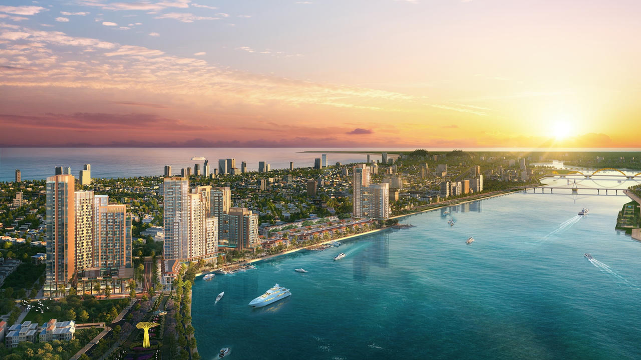 Vị trí đắc địa “soi bóng” sông Hàn của tổ hợp Sun Symphony Residence. Ảnh: Sun Property.