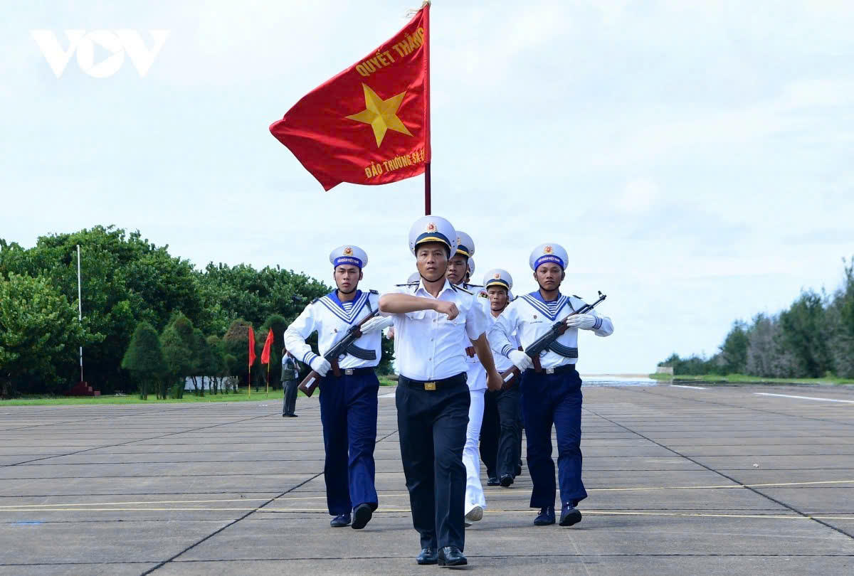 Trung tá Vũ Đức Quỳnh, Chỉ huy trưởng Đảo Trường Sa. Ảnh VOV
