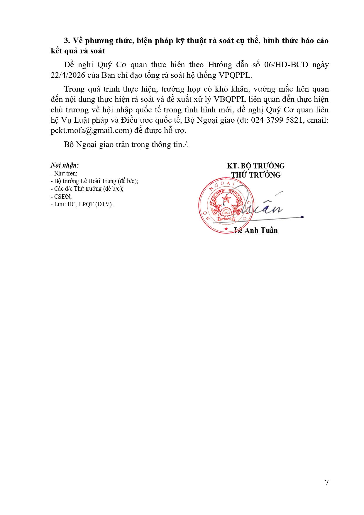 Bộ Ngoại giao hướng dẫn nội dung thực hiện rà soát và đề xuất xử lý VBQPPL liên quan đến thực hiện chủ trương về hội nhập quốc tế trong tình hình mới
