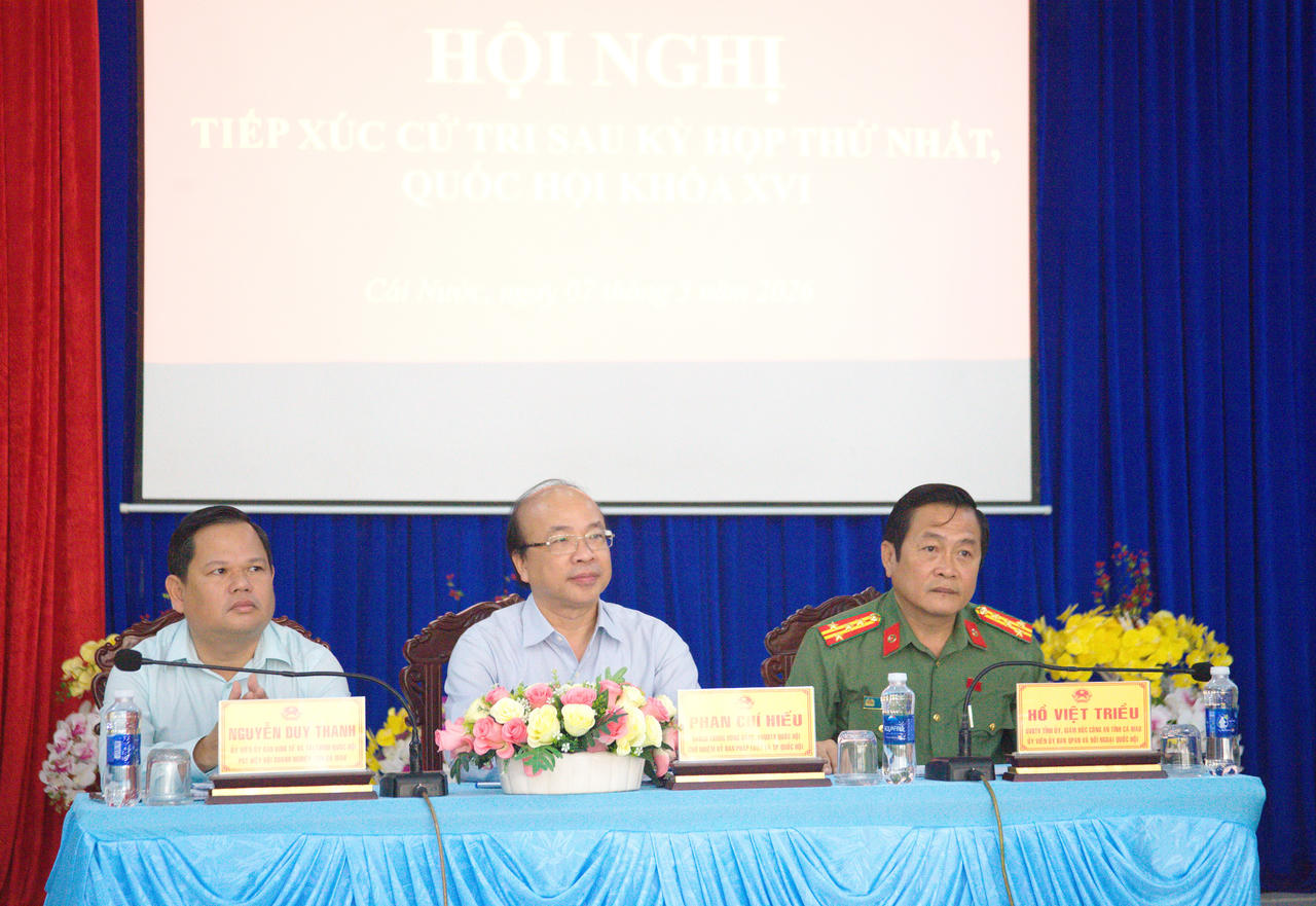 Đoàn ĐBQH tỉnh Cà Mau (đơn vị bầu cử số 2) chủ trì Hội nghị tiếp xúc cử tri sau Kỳ họp thứ Nhất, Quốc hội khóa XVI  tại xã Cái Nước.