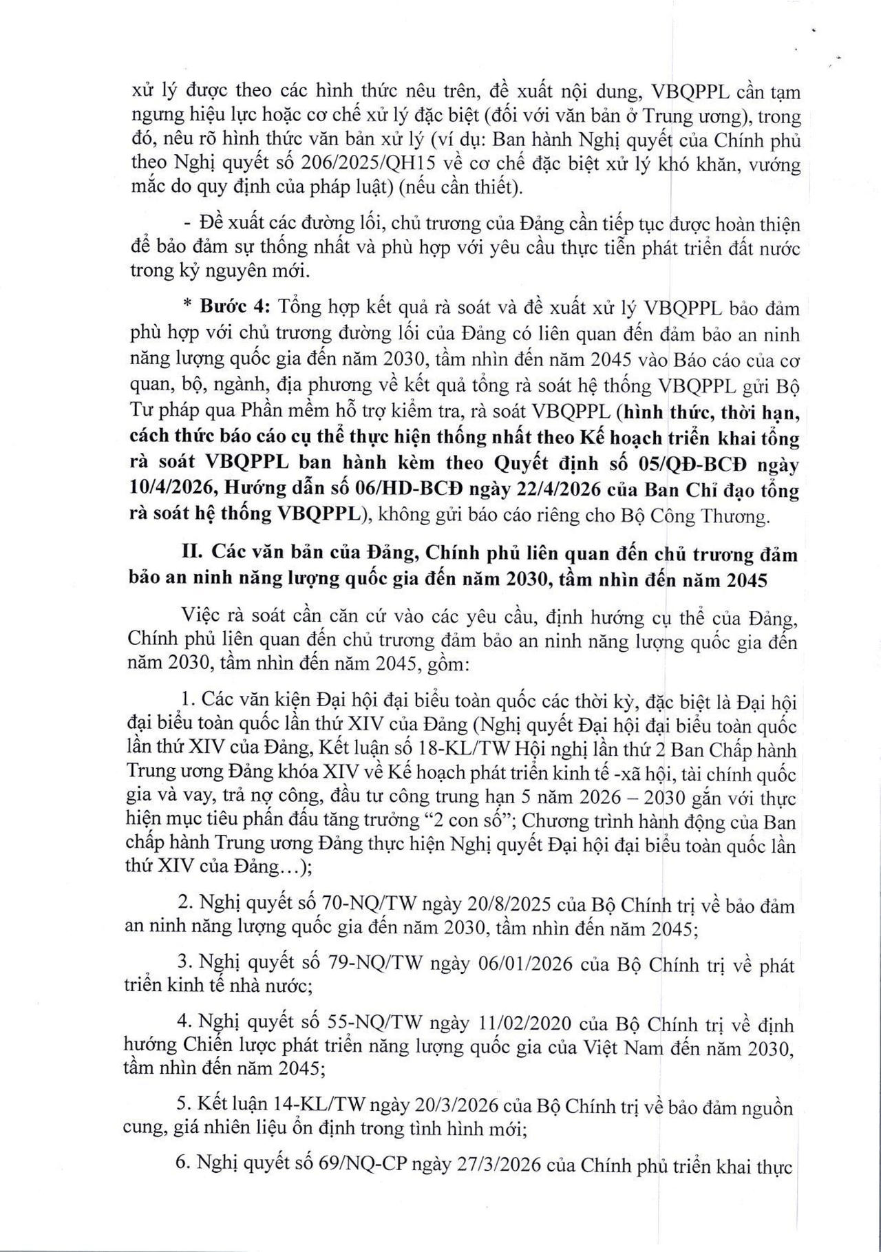 Bộ Công Thương hướng dẫn rà soát và đề xuất xử lý VBQPPL thuộc lĩnh vực an ninh năng lượng
