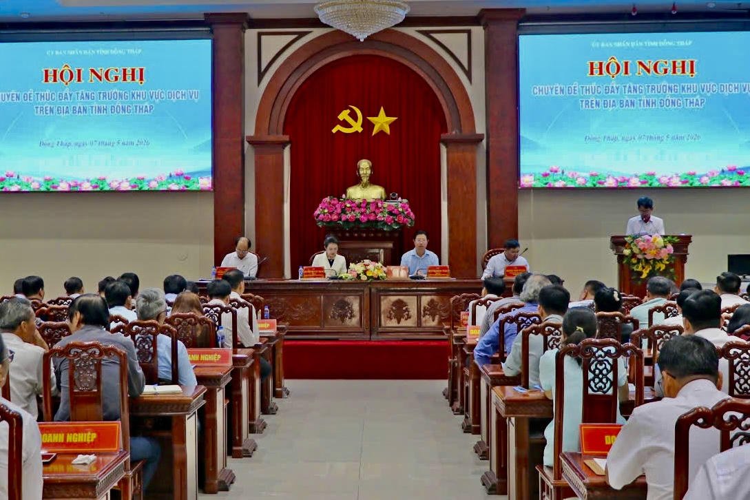 UBND tỉnh Đồng Tháp tổ chức hội nghị chuyên đề thúc đẩy tăng trưởng khu vực dịch vụ trên địa bàn tỉnh
