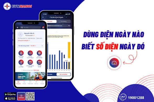 Theo dõi điện năng hàng ngày qua App EVNHANOI