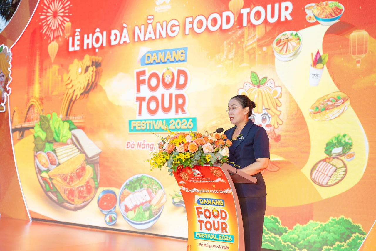 Phó Chủ tịch UBND TP. Đà Nẵng Nguyễn Thị Anh Thi thông tin về Lễ hội&nbsp;Đà Nẵng Food Tour 2026 diễn ra từ ngày 20- 24/5, tại Công viên Biển Đông, Quảng trường biển Tam Thanh cùng nhiều địa điểm trên địa bàn thành phố