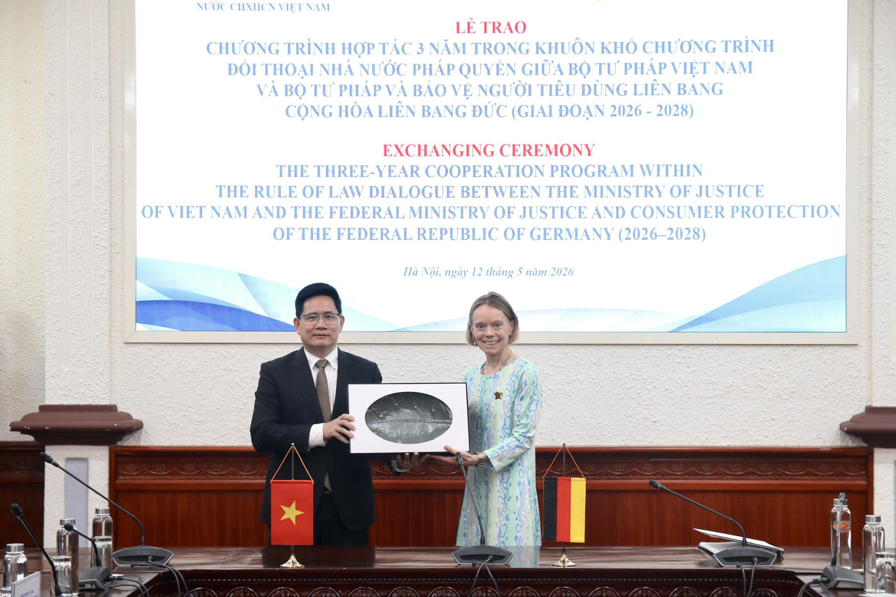 Việt Nam - Đức tiếp tục mở rộng hợp tác pháp luật, tư pháp giai đoạn 2026 - 2028