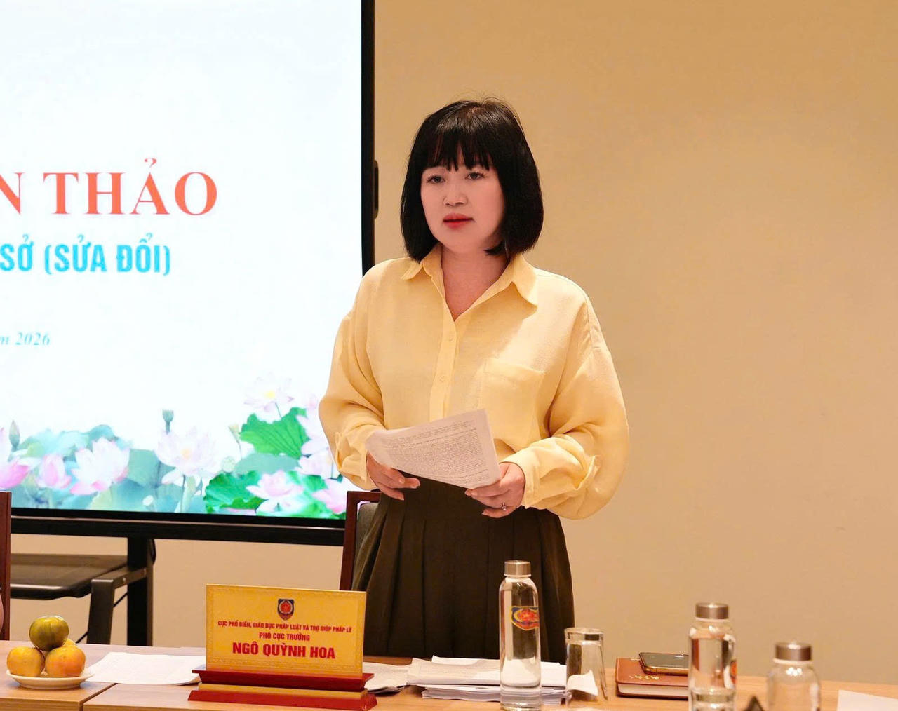 Phó Cục trưởng Cục Phổ biến, giáo dục pháp luật và Trợ giúp pháp lý Ngô Quỳnh Hoa.