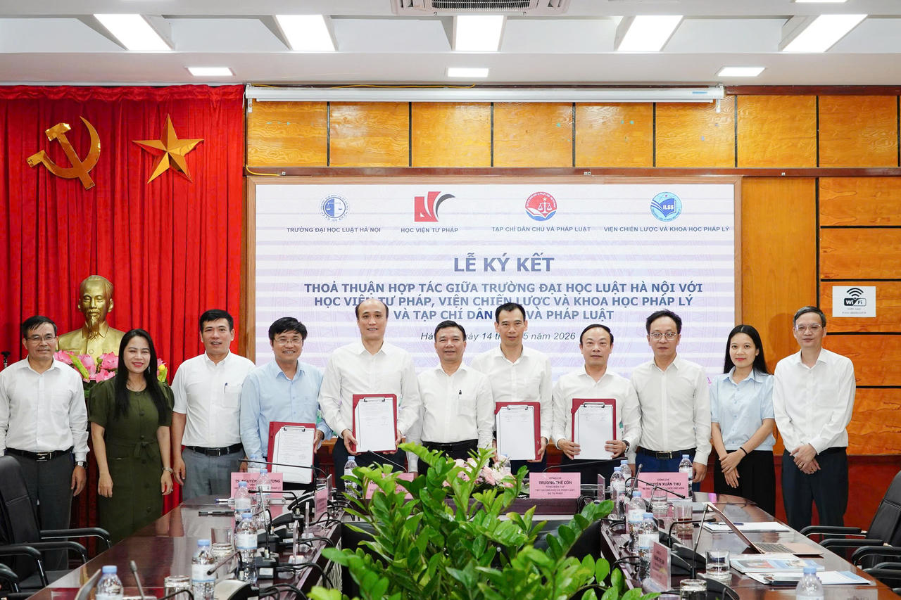 Ký kết Thoả thuận hợp tác giữa 4 đơn vị thuộc Bộ Tư pháp