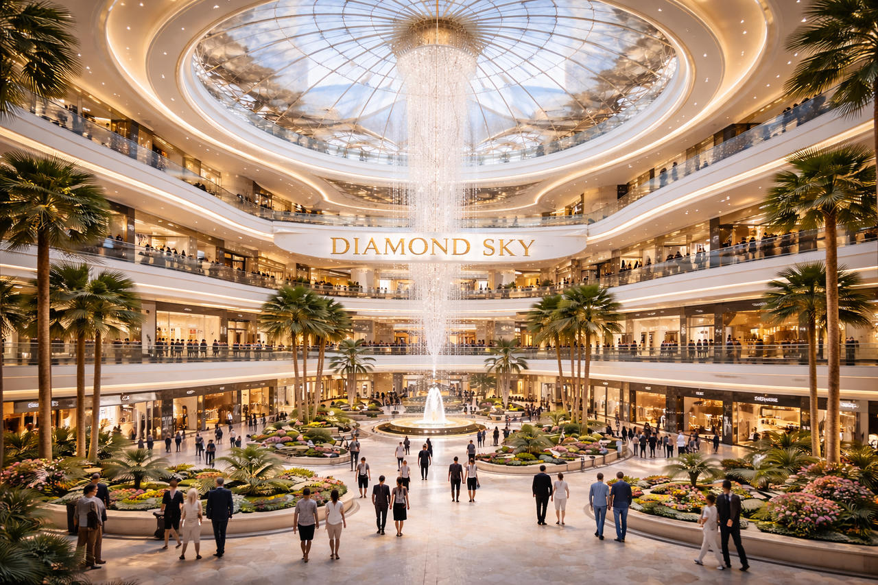 Phối cảnh trung tâm thương mại Diamond Sky Mall.