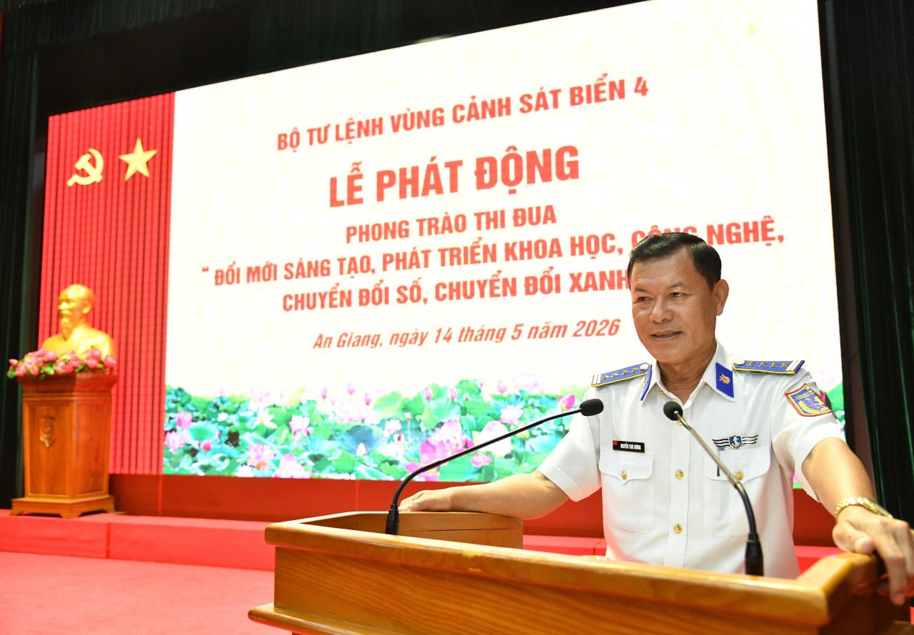 Đại tá Nguyễn Thái Dương, Ủy viên Ban thường vụ, Phó chính ủy, Phó chủ tịch thường trực Hội đồng thi đua khen thưởng BTL Vùng phát động phong trào thi đua