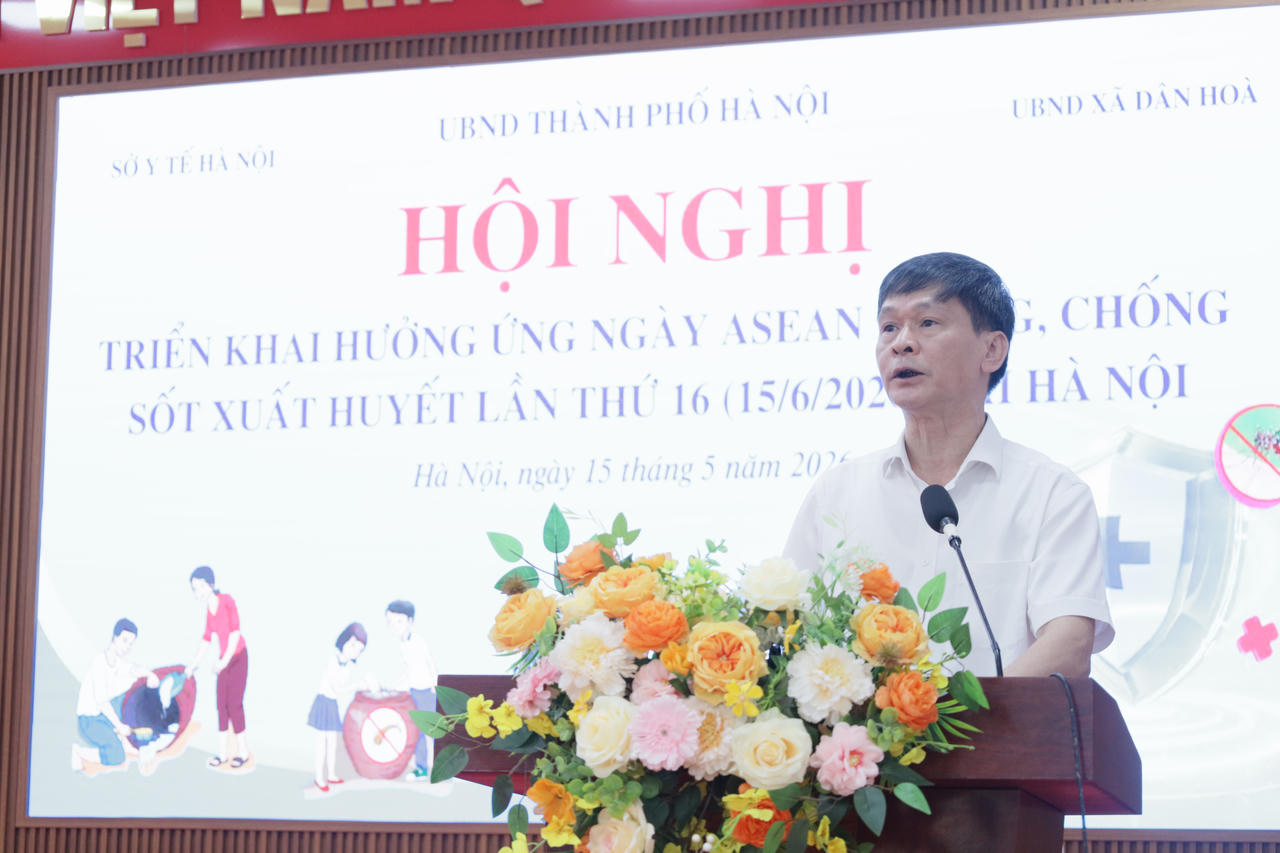 Ông Vũ Cao Cương - Phó Giám đốc Sở Y tế Hà Nội phát biểu tại Lễ phát động. (Ảnh trong bài: Sở Y tế Hà Nội)