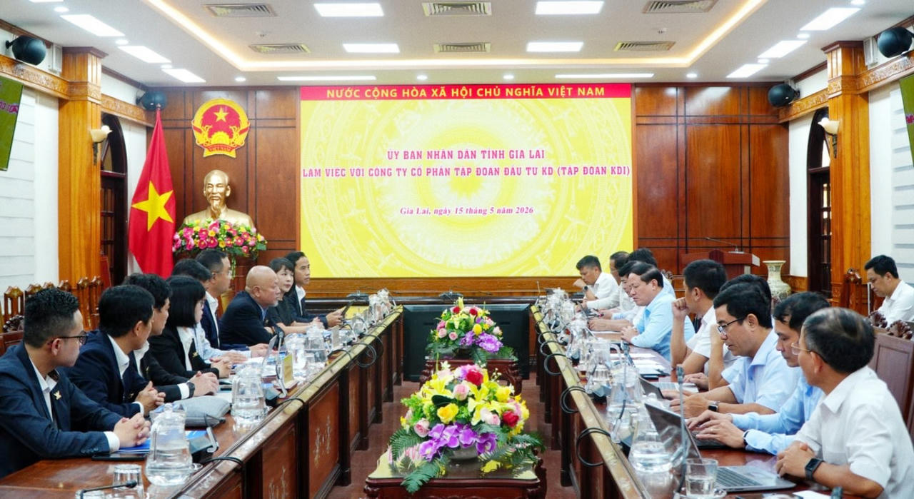 Toàn cảnh buổi làm việc giữa Tập đoàn KDI và lãnh đạo tỉnh Gia Lai trao đổi về các cơ hội hợp tác và phát triển.
