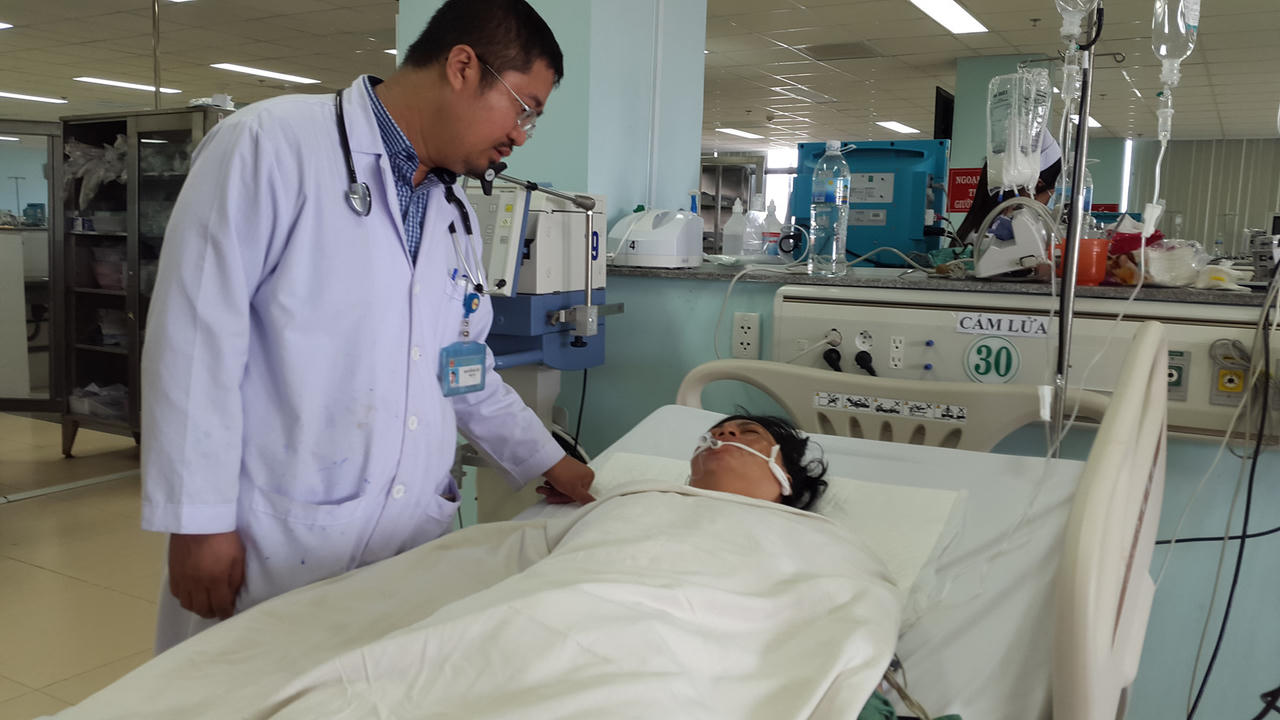 Một bệnh nhân được điều trị tại Bệnh viện Đa khoa Bà Rịa.