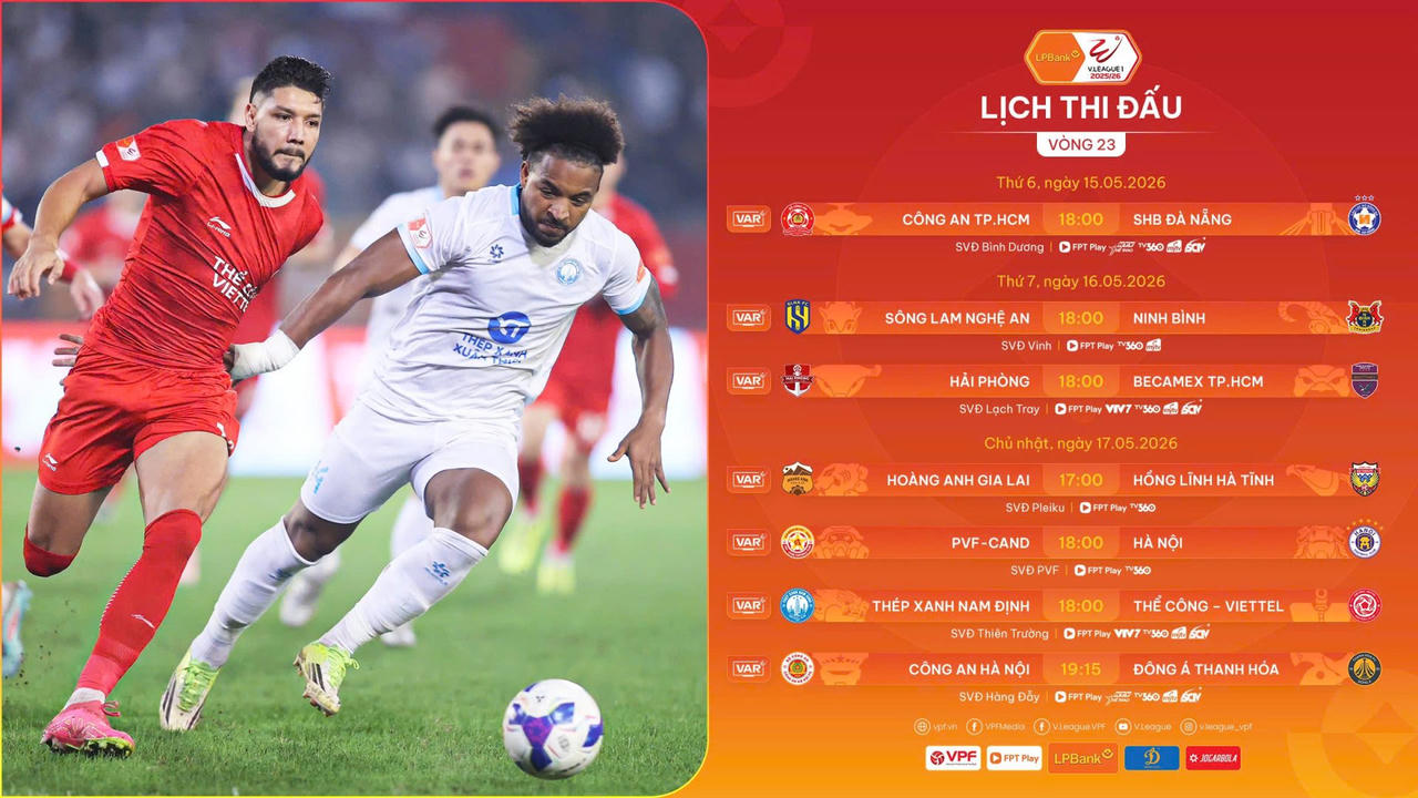 Vòng 23 V.League: Sông Lam Nghệ An đón tiếp Ninh Bình