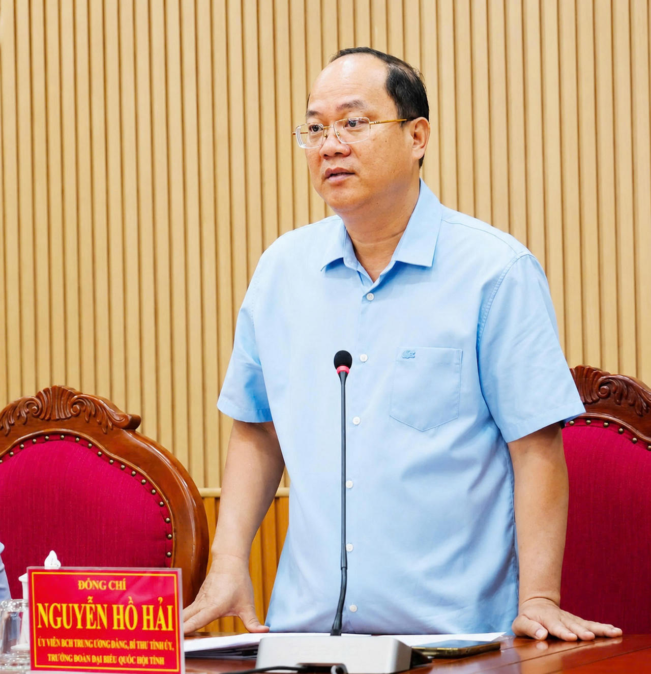 Ông Nguyễn Hồ Hải - Bí thư Tỉnh ủy Cà Mau, phát biểu chỉ đạo tại buổi làm việc.