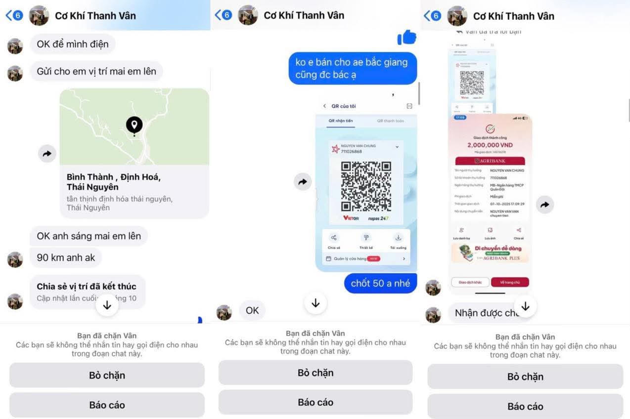 Các giao dịch "đặt cọc" được chuyển qua số tài khoản của Chung. Ảnh: CACC.