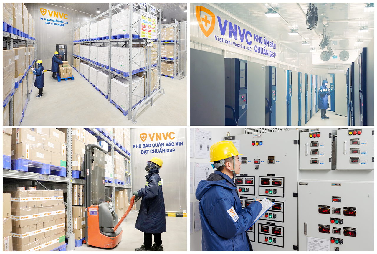 Hệ thống kho lạnh bảo quản vắc xin đạt chuẩn quốc tế GSP do VNVC trao tặng Đặc khu Côn Đảo được vận hành theo mô hình đang áp dụng tại hơn 260 trung tâm tiêm chủng VNVC trên toàn quốc. Ảnh: Minh Trung.