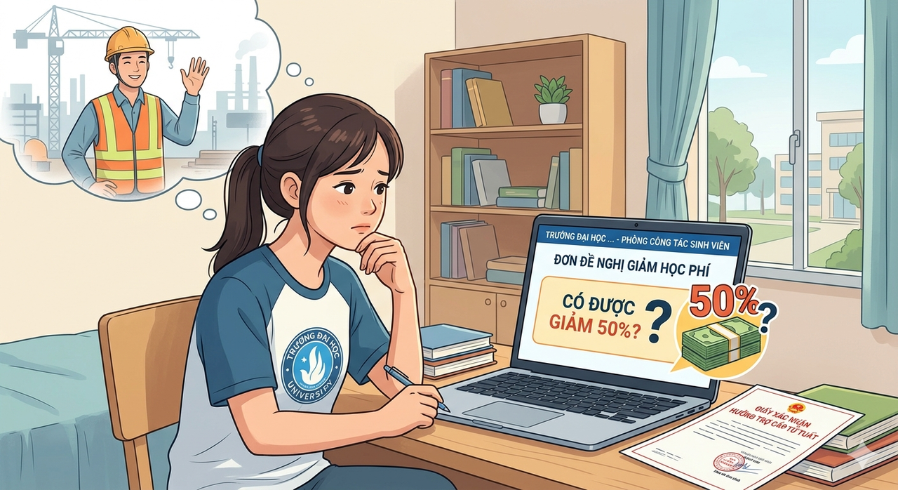 Cha mất do tai nạn lao động, sinh viên hưởng trợ cấp tử tuất có được giảm 50% học phí?