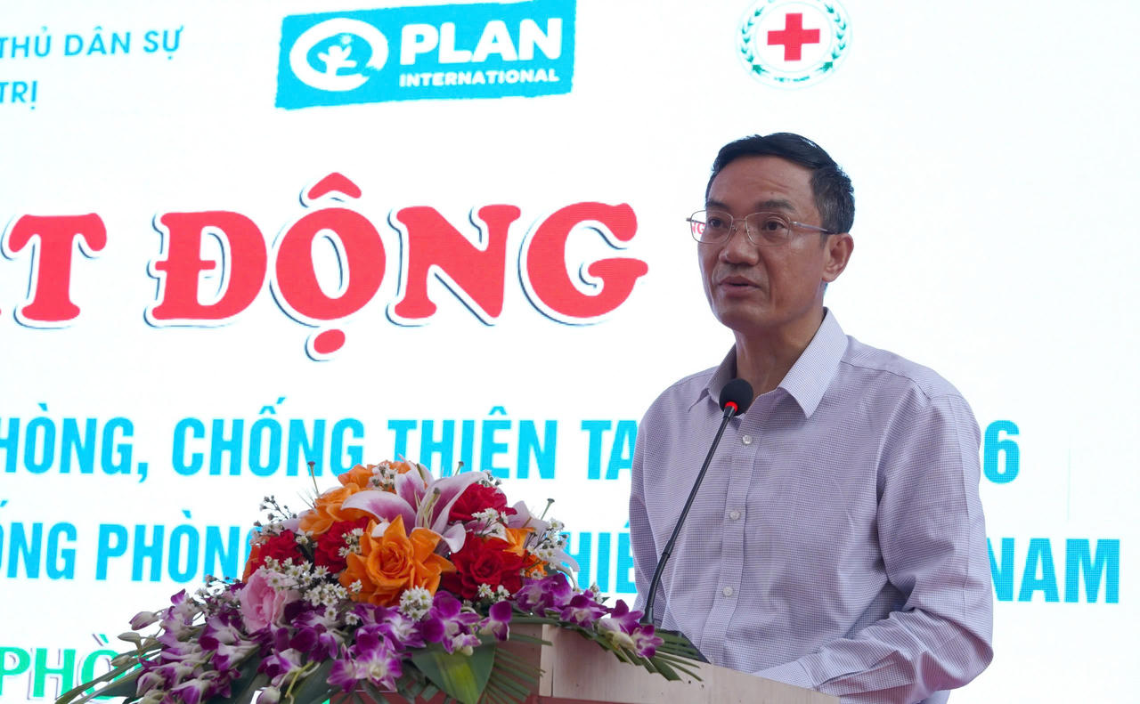 Ông Vũ Xuân Thành, Phó Cục trưởng Cục Quản lý đê điều và Phòng, chống thiên tai phát biểu tại lễ phát động.