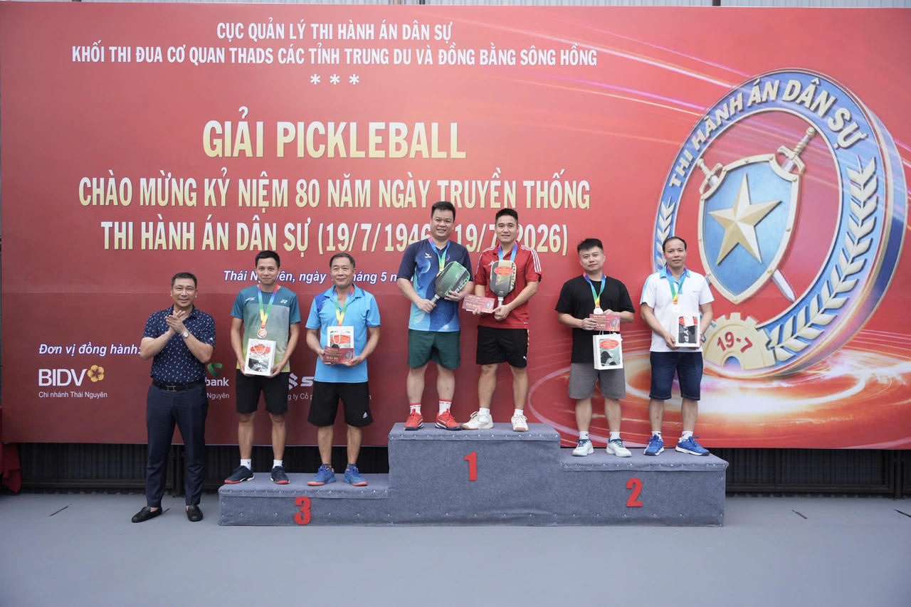 Giải Pickleball khối thi đua cơ quan thi hành án dân sự các tỉnh Trung du và Đồng bằng sông Hồng thành công tốt đẹp