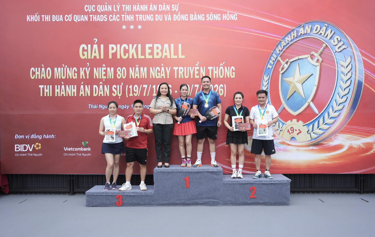Giải Pickleball khối thi đua cơ quan thi hành án dân sự các tỉnh Trung du và Đồng bằng sông Hồng thành công tốt đẹp