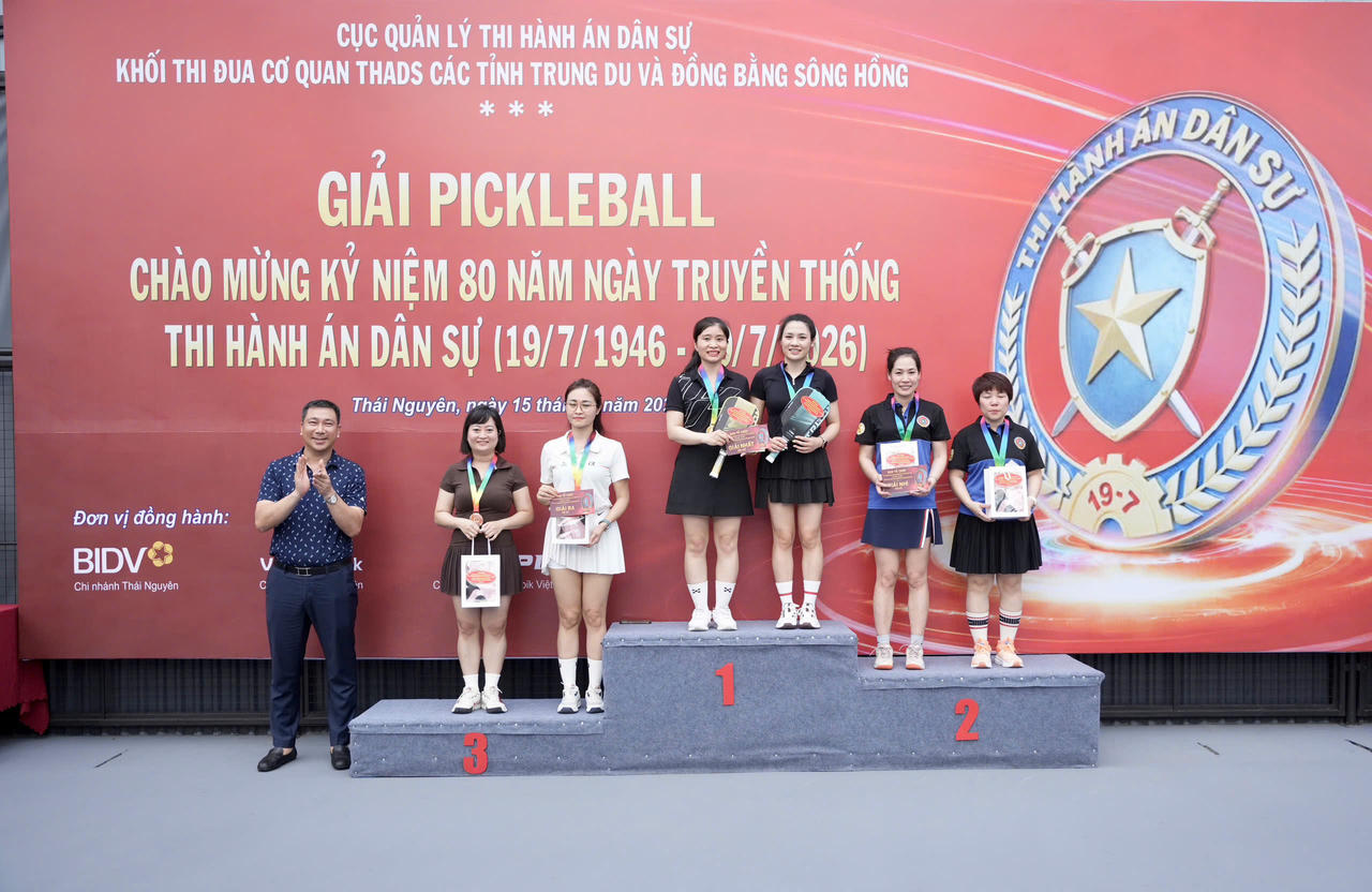 Giải Pickleball khối thi đua cơ quan thi hành án dân sự các tỉnh Trung du và Đồng bằng sông Hồng thành công tốt đẹp