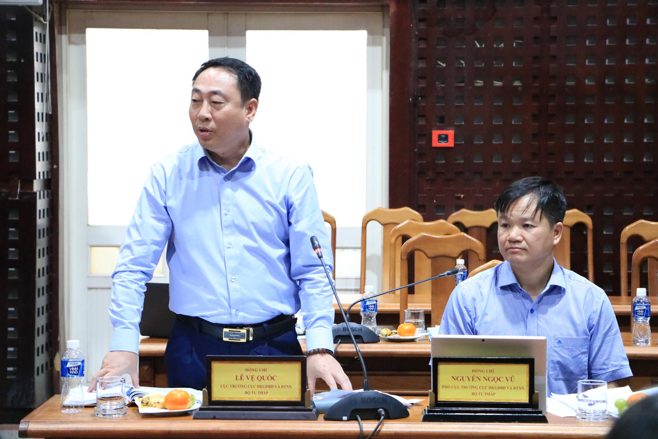 Ông Lê Vệ Quốc - Cục trưởng Cục đăng ký giao dịch bảo đảm và Bồi thường nhà nước nhấn mạnh vai trò của Luật TNBTCNN