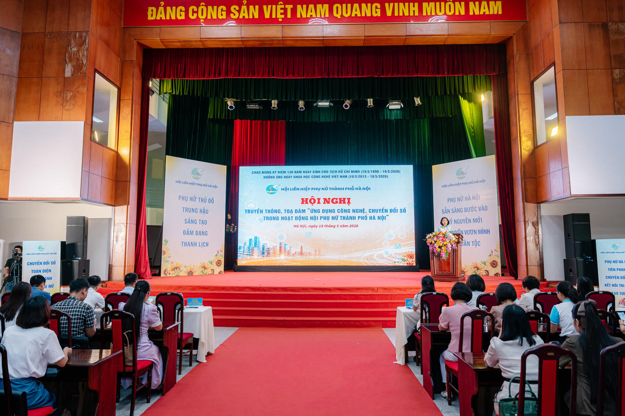 Quang cảnh Hội nghị. (Ảnh trong bài: Hội&nbsp;Liên hiệp Phụ nữ Thành phố Hà Nội)