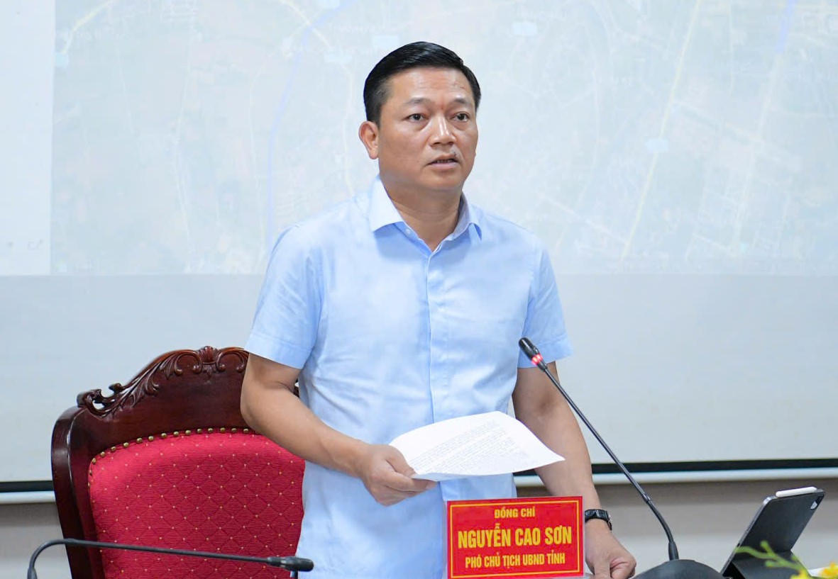Phó Chủ tịch UBND tỉnh Ninh Bình Nguyễn Cao Sơn phát biểu tại buổi làm việc