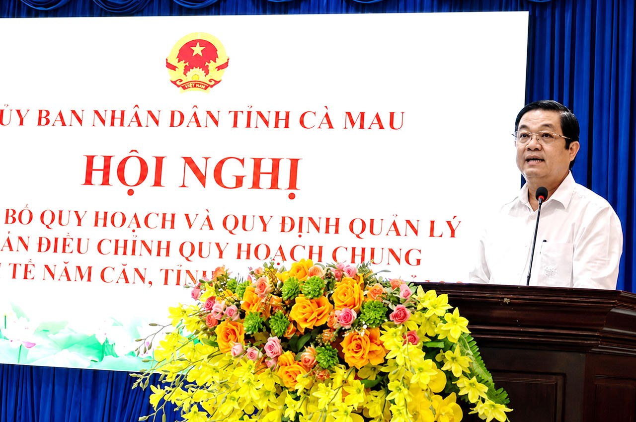 Ông Huỳnh Chí Nguyện – Phó Chủ tịch UBND tỉnh Cà Mau phát biểu chỉ đạo tại Hội nghị công bố quy hoạch.