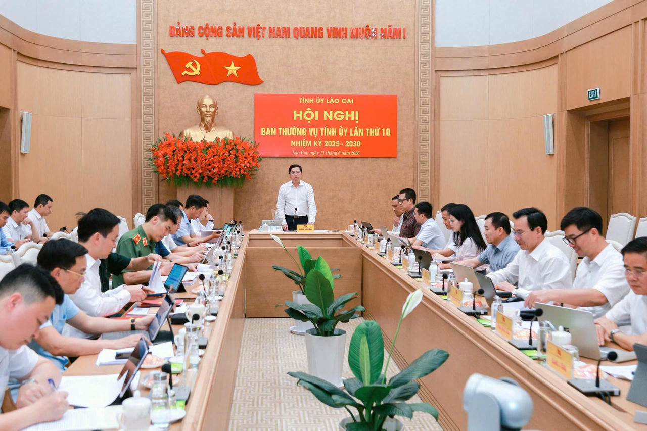Hội nghị Ban Thường vụ Tỉnh ủy Lào Cai lần thứ 10 diễn ra hôm 11/5/2026. (Nguồn: laocai.gov.vn)