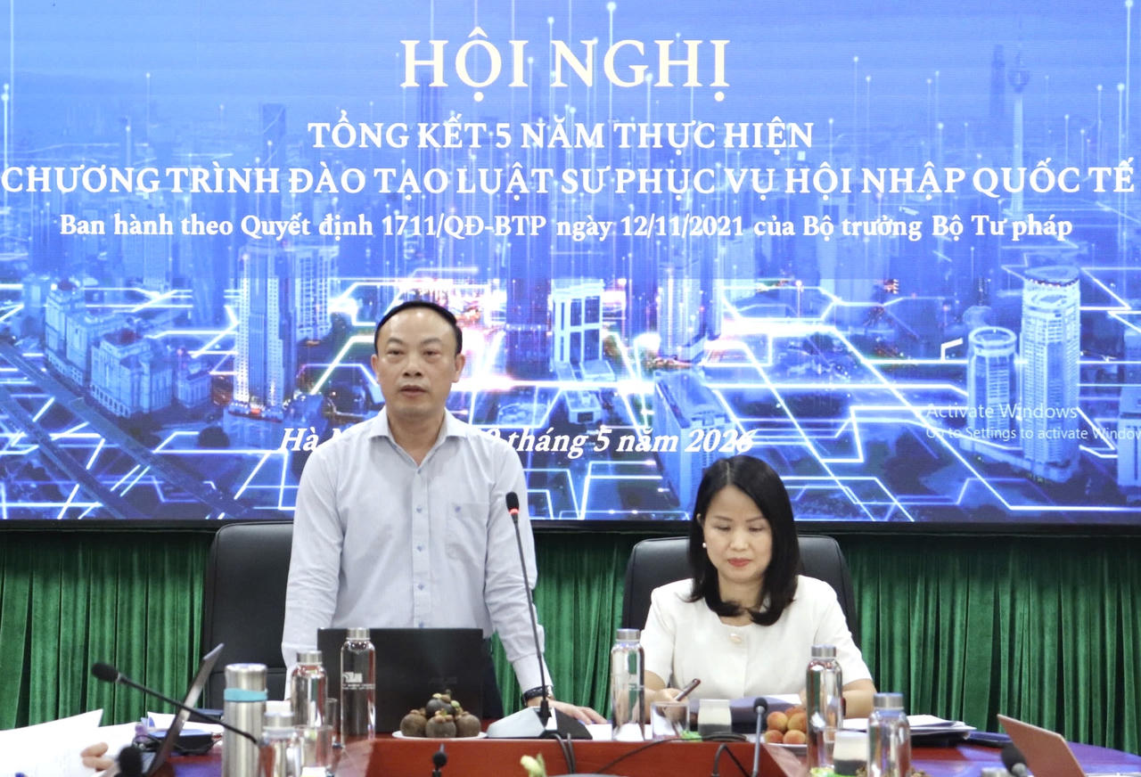 Giám đốc Học viện Tư pháp Nguyễn Xuân Thu phát biểu