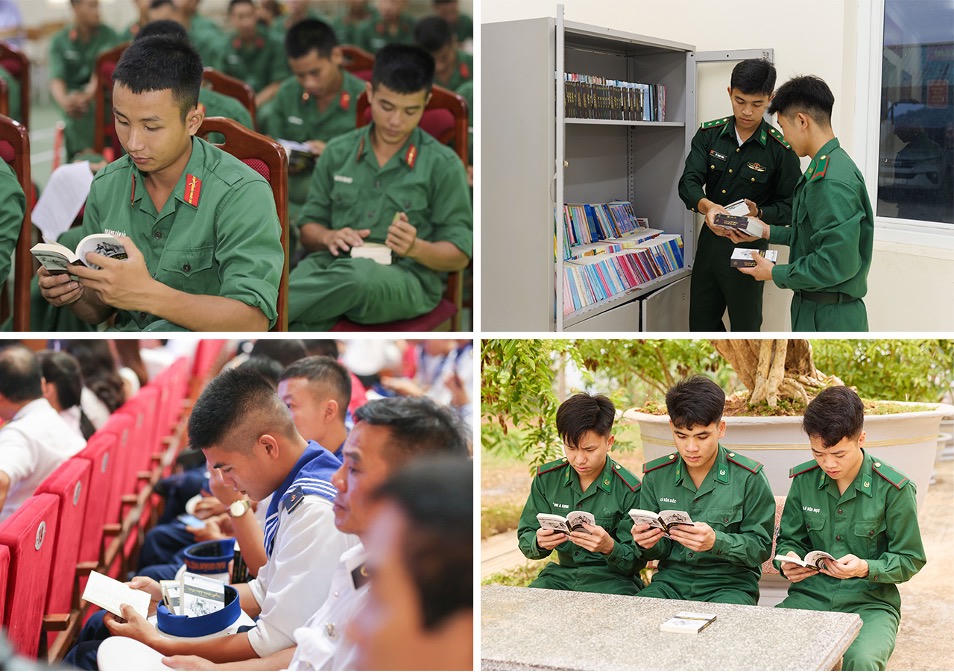 Những cuốn sách của Hành trình Từ Trái Tim được trao tặng góp phần mang đến hành trang để cán bộ, chiến sĩ vận dụng vào thực tiễn công tác, xây dựng đất nước.