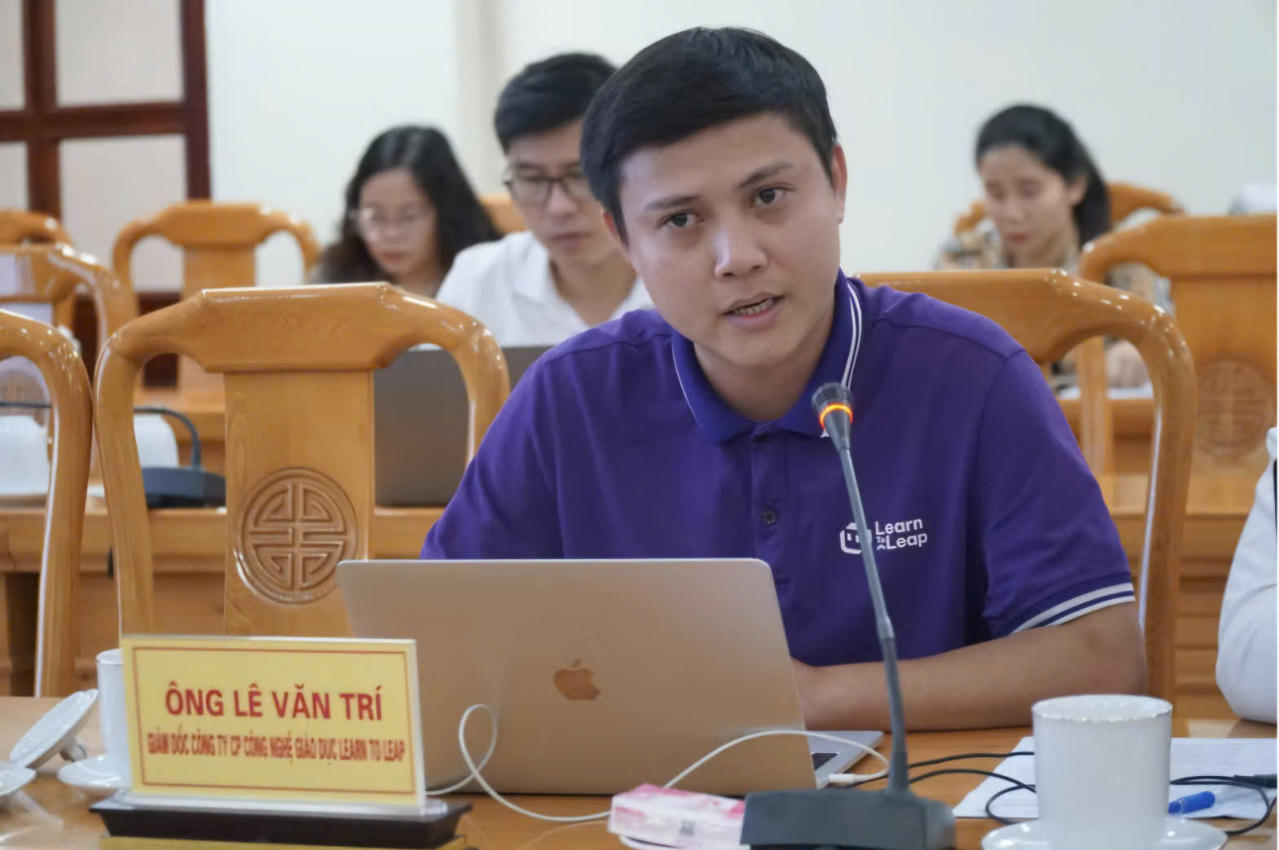 Ông Lê Văn Trí - Giám đốc Công ty CP Công nghệ giáo dục Learn to leap chia sẻ về mô hình giáo dục Stemp.