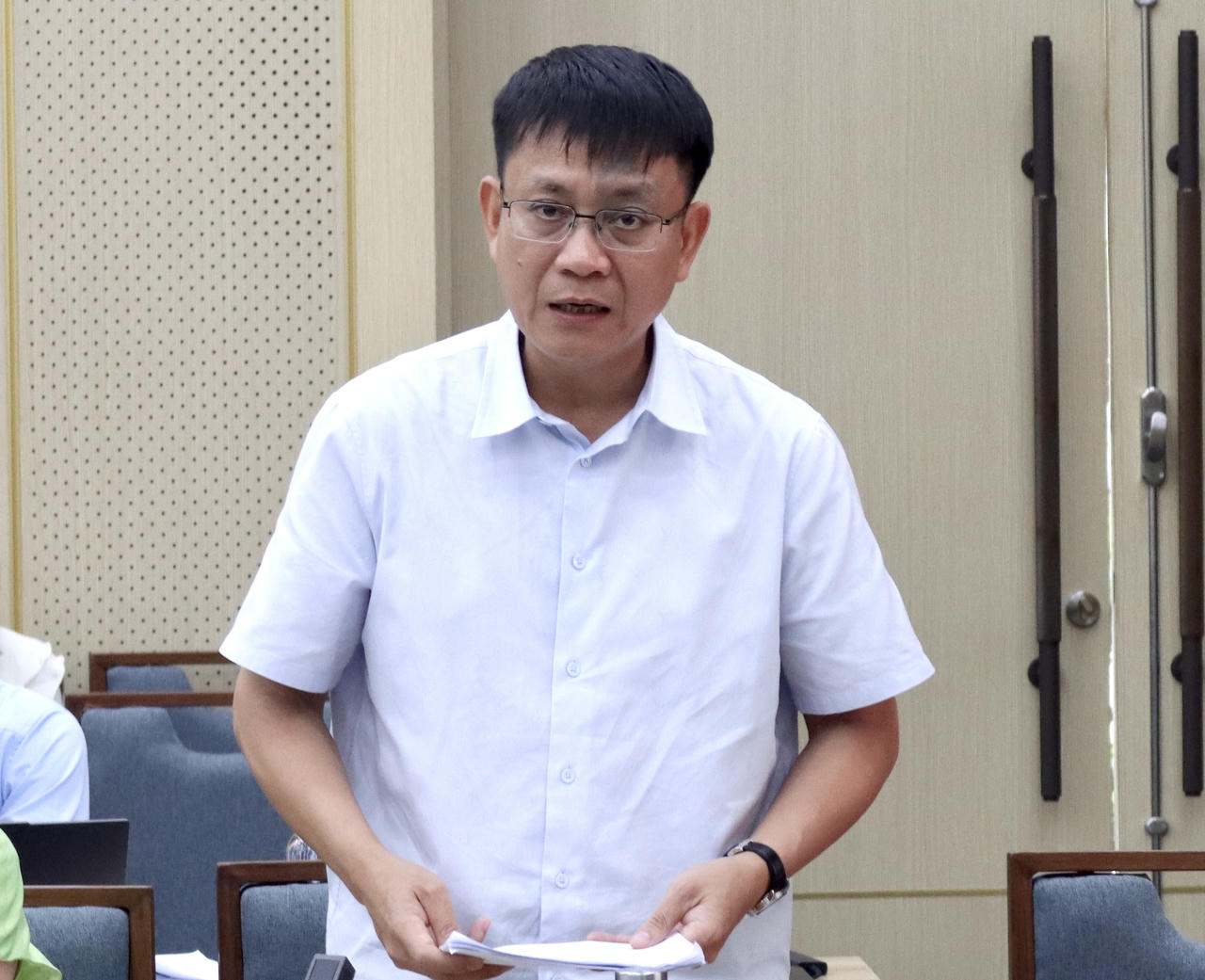 Cục trưởng Cục Hàng hải và Đường thủy Việt Nam Lê Đỗ Mười phát biểu tại buổi thẩm định.