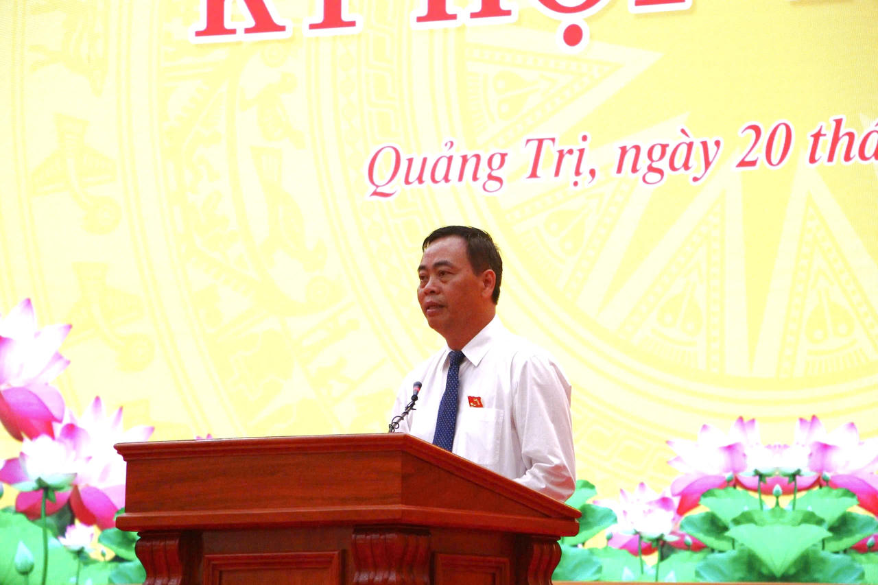 Ông Nguyễn Đăng Quang, Phó Bí thư Tỉnh ủy, Chủ tịch HĐND tỉnh phát biểu tại kỳ họp.