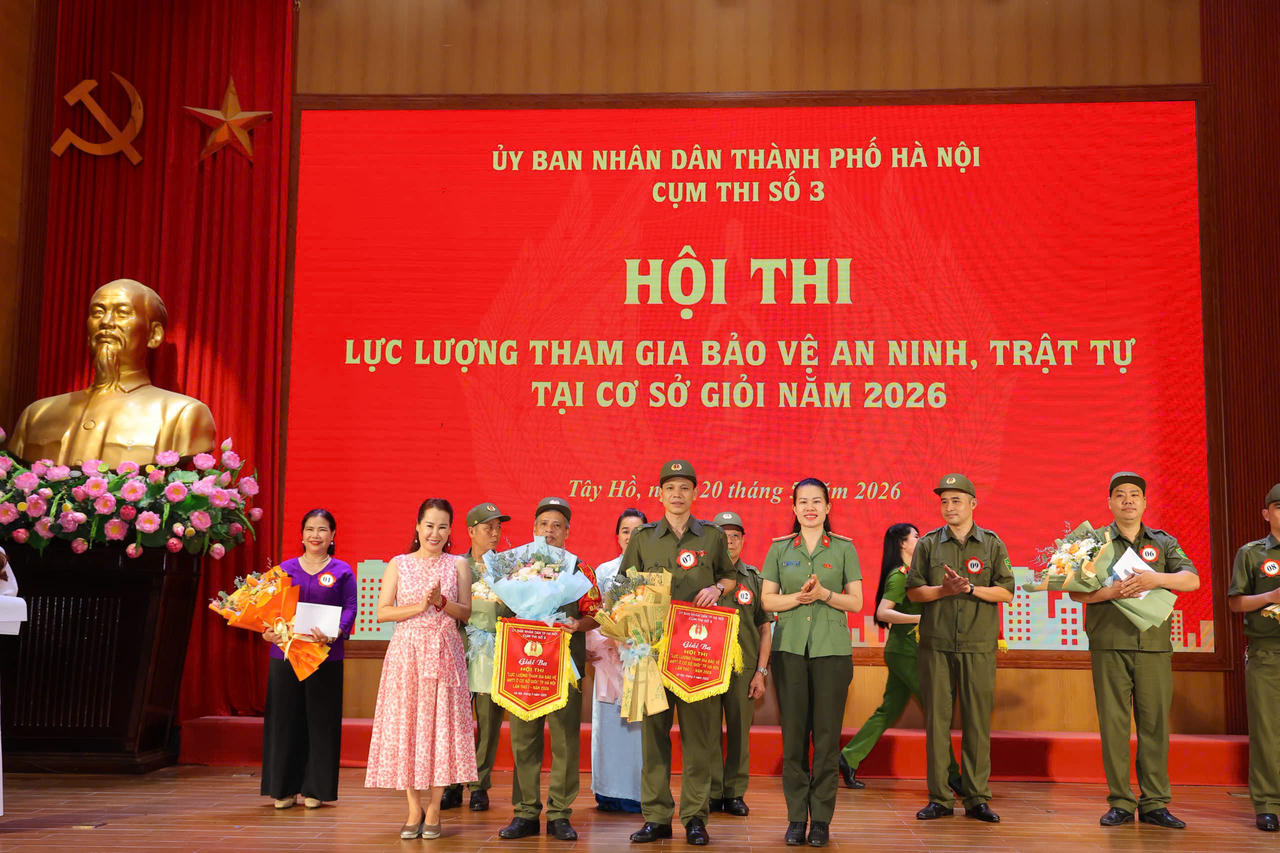 Phường Tây Hồ giành giải Nhất Hội thi lực lượng tham gia bảo vệ an ninh, trật tự ở cơ sở giỏi