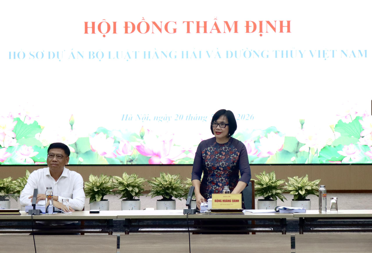 Thứ trưởng Đặng Hoàng Oanh phát biểu tại buổi thẩm định. (Ảnh: H.G)